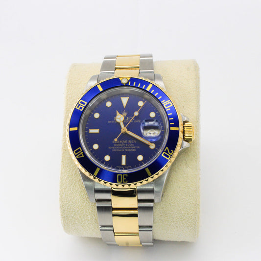 Rolex Submariner Date 16613 Oyster Bracelet Blue Dial Stainless Steel 2002 Unworn Condition Fluted Bezel 40 Mm Mechanical Watch - product image from Impe...