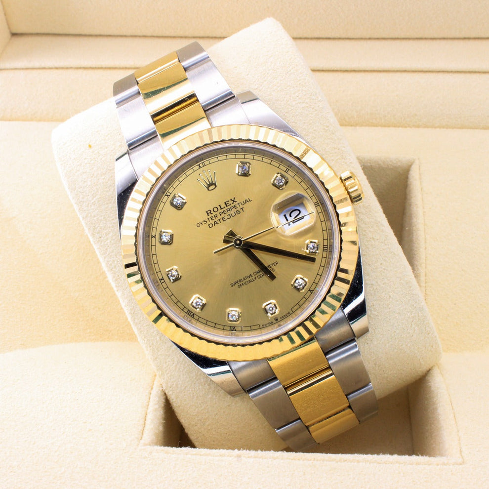 Rolex Datejust 41 126333 Oyster Bracelet Champagne Dial Stainless Steel 2020 Unworn Condition Fluted Bezel 41 Mm Mechanical Watch - product image from Im...