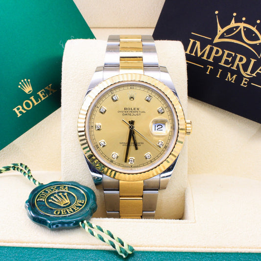 Rolex DateJust 41 126333 Champagne Diamond Dial Oyster Bracelet 2020