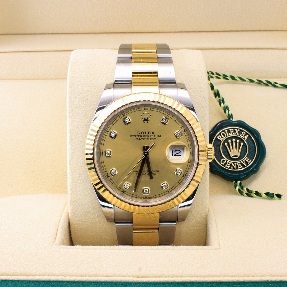 Rolex Datejust 41 126333 Oyster Bracelet Champagne Dial Stainless Steel 2020 Unworn Condition Fluted Bezel 41 Mm Mechanical Watch - product image from Im...