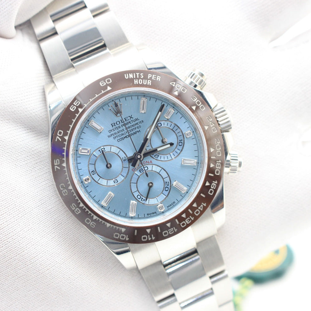 Rolex Daytona Platinum 116506 Oyster Bracelet Blue Dial Platinum 2021 Pristine Condition Ceramic Bezel 40 Mm Mechanical Watch - product image from Imperi...