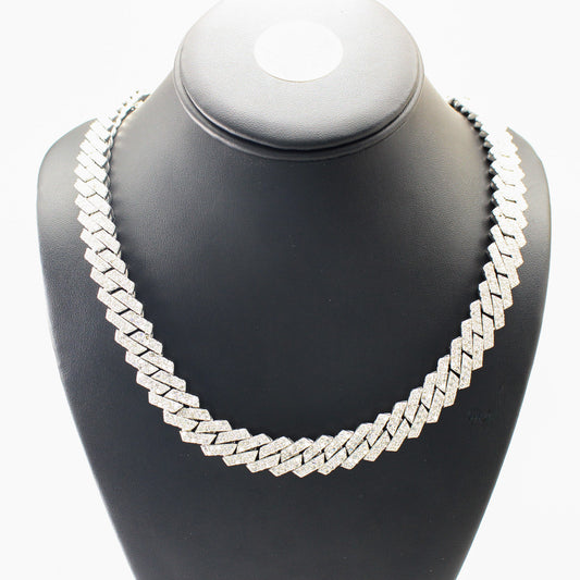 Custom Cuban Diamond Chain White Gold