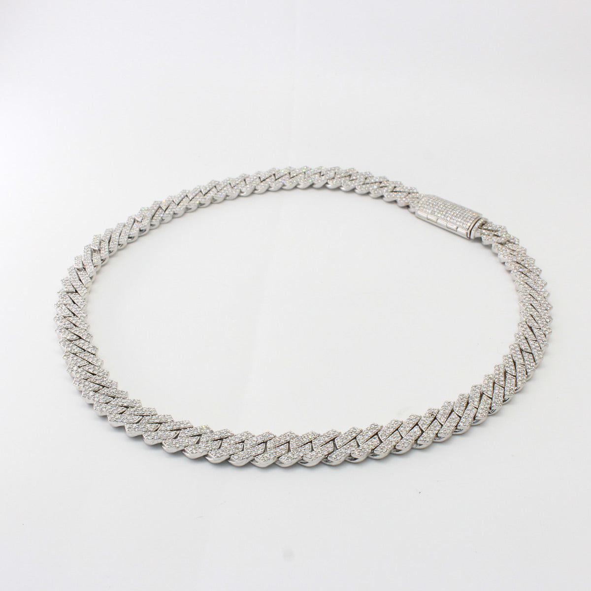 Custom Cuban Diamond Chain 10k White Gold