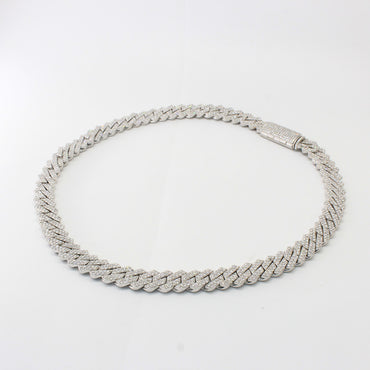 Custom Cuban Diamond Chain 10k White Gold