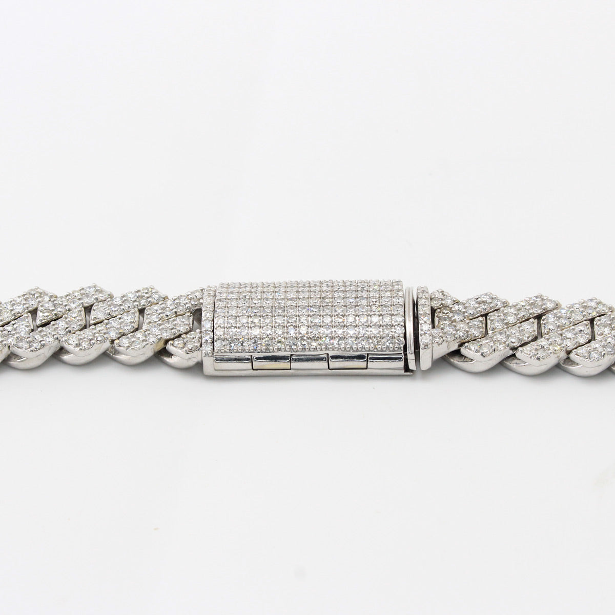 white gold chain bracelet on a white background