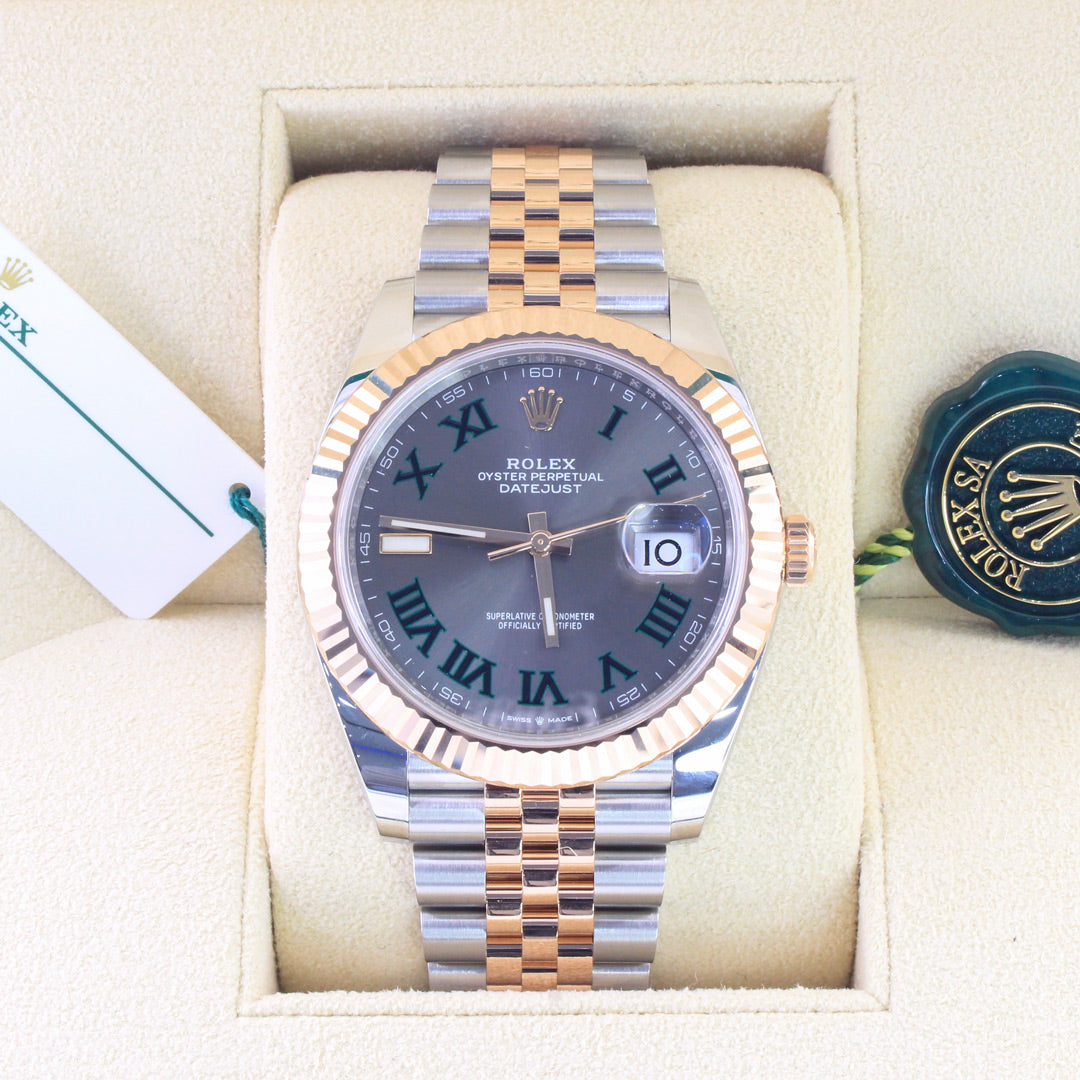 Rolex DateJust 41 126331 Bi - Metal Wimbledon Roman Dial 2023