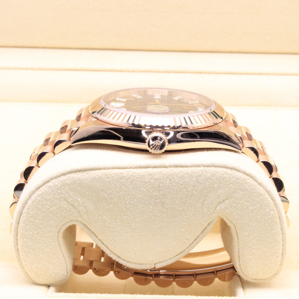 Rolex Day Date 228235 President Bracelet Black Dial Rose Gold 2022 Unworn Condition Fluted Bezel 40 Mm Mechanical Watch - product image from Imperial Tim...