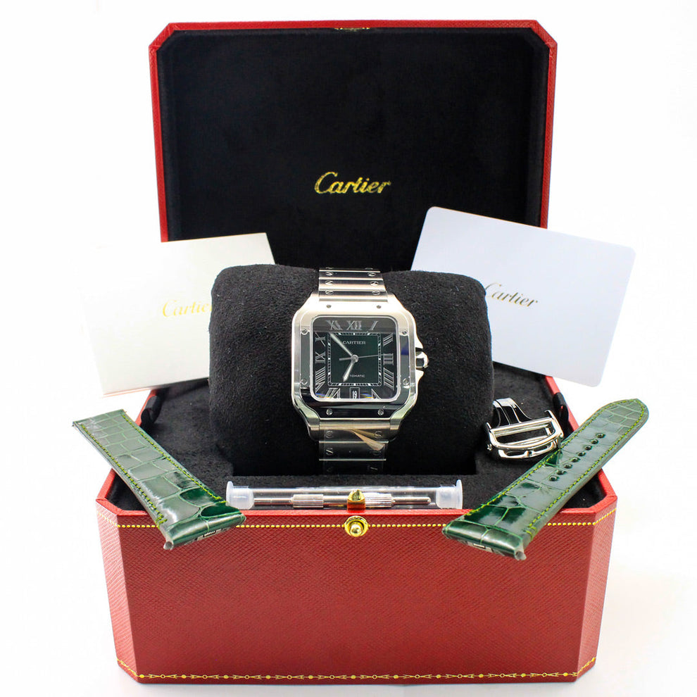 nan santos de cartier wssa0062 large 2024 interchangeable leather strap - product image from Imperial Time UK Ltd