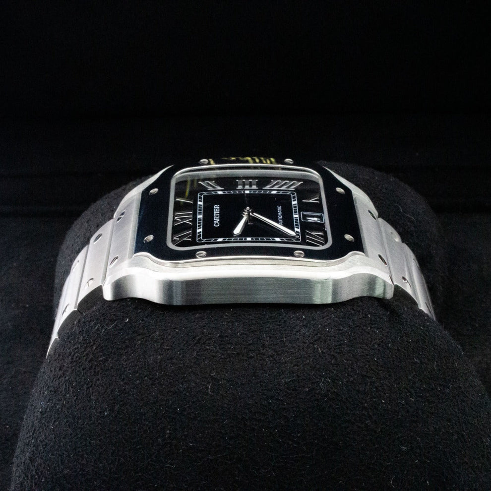 nan cartier de santos wssa0030 large blue dial interchangeable leather strap - product image from Imperial Time UK Ltd