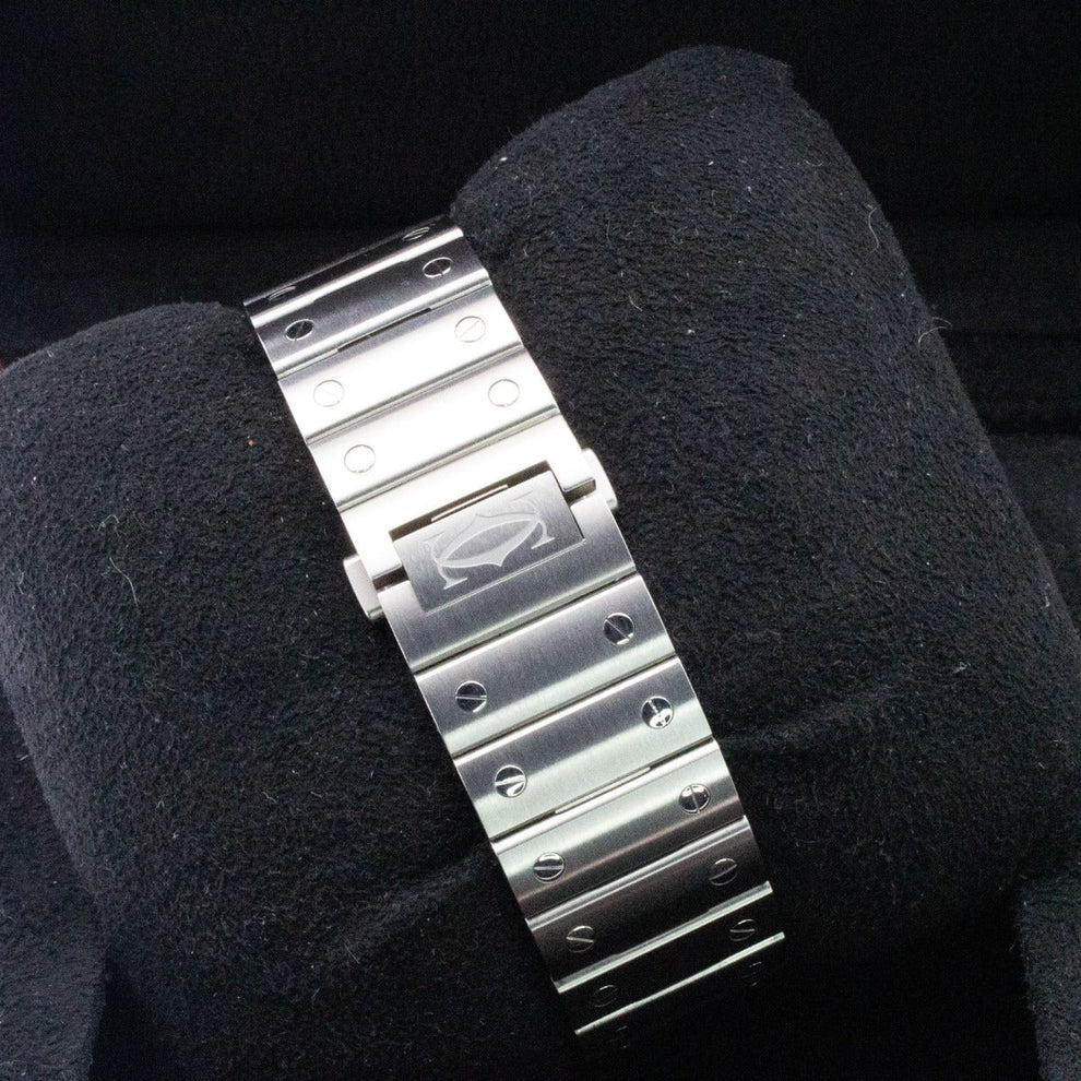 nan cartier de santos wssa0030 large blue dial interchangeable leather strap - product image from Imperial Time UK Ltd