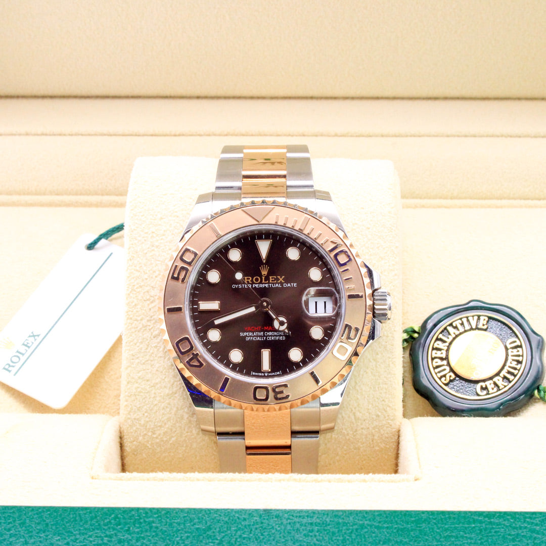 Rolex Yacht-master 37 268621 Oyster Bracelet Brown Dial Metal Pristine Condition Bidirectional Rotating 37 Mm Mechanical Watch - product image from...