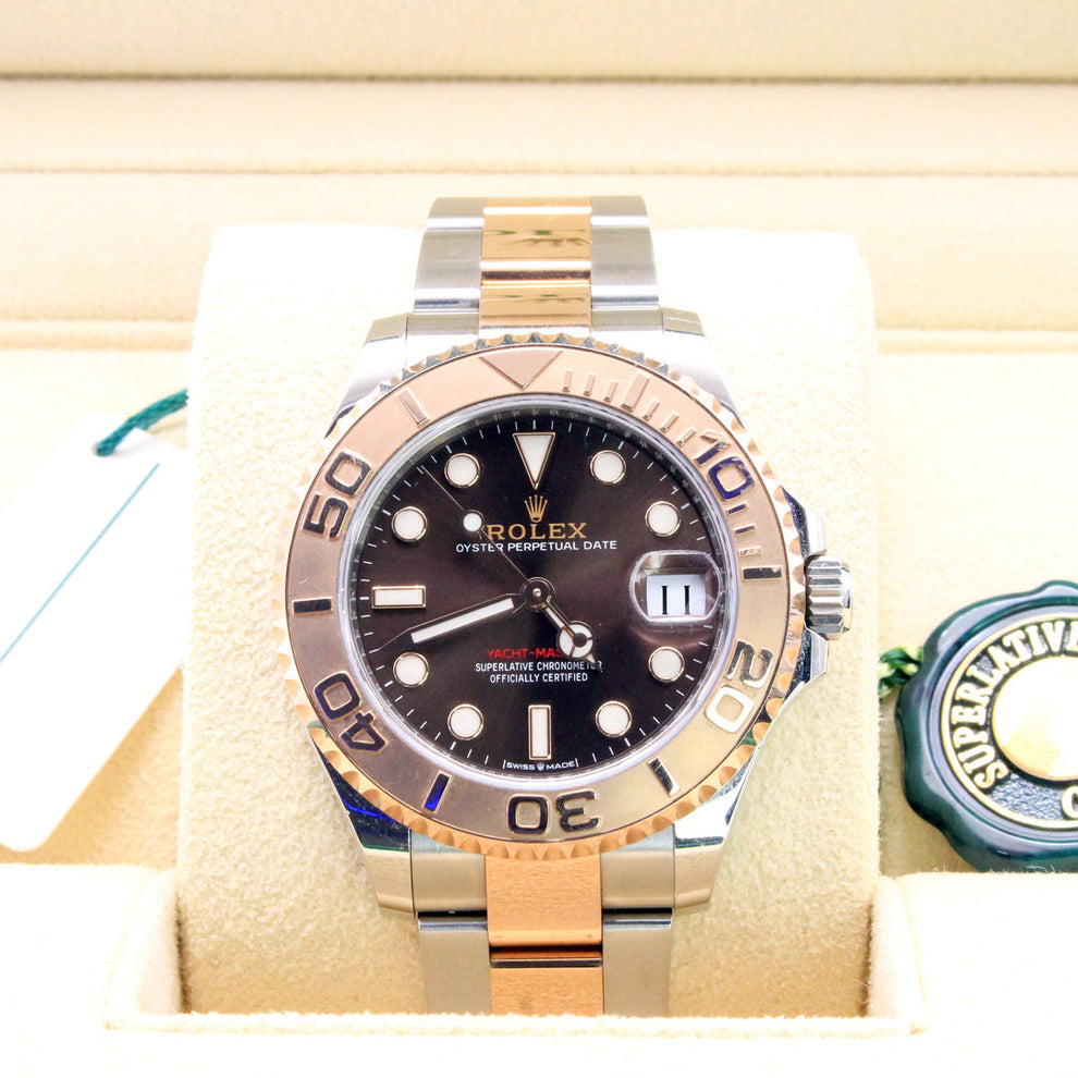 Rolex Yacht-master 37 268621 Oyster Bracelet Brown Dial Metal Pristine Condition Bidirectional Rotating 37 Mm Mechanical Watch - product image from...