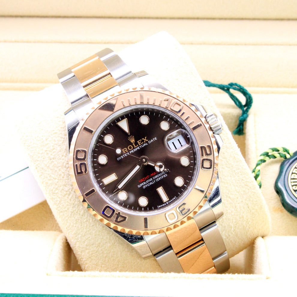 Rolex Yacht-master 37 268621 Oyster Bracelet Brown Dial Metal Pristine Condition Bidirectional Rotating 37 Mm Mechanical Watch - product image from...