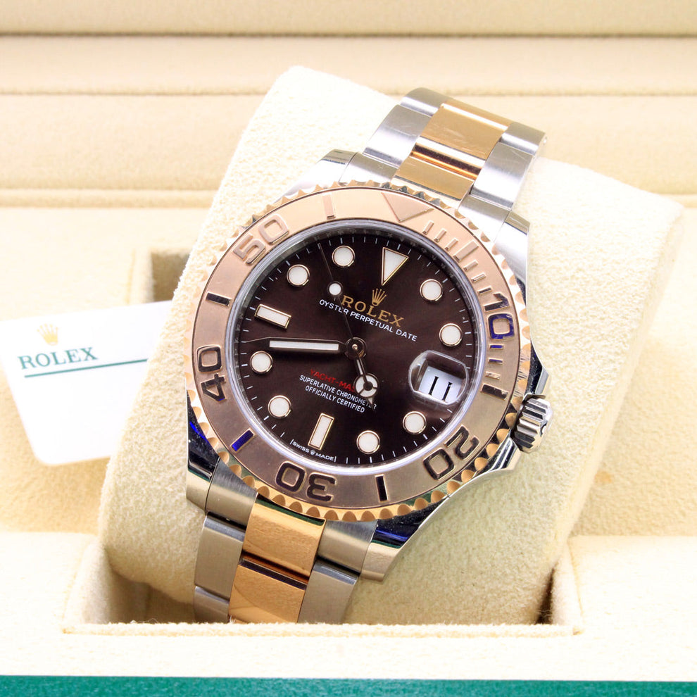 Rolex Yacht-master 37 268621 Oyster Bracelet Brown Dial Metal Pristine Condition Bidirectional Rotating 37 Mm Mechanical Watch - product image from...