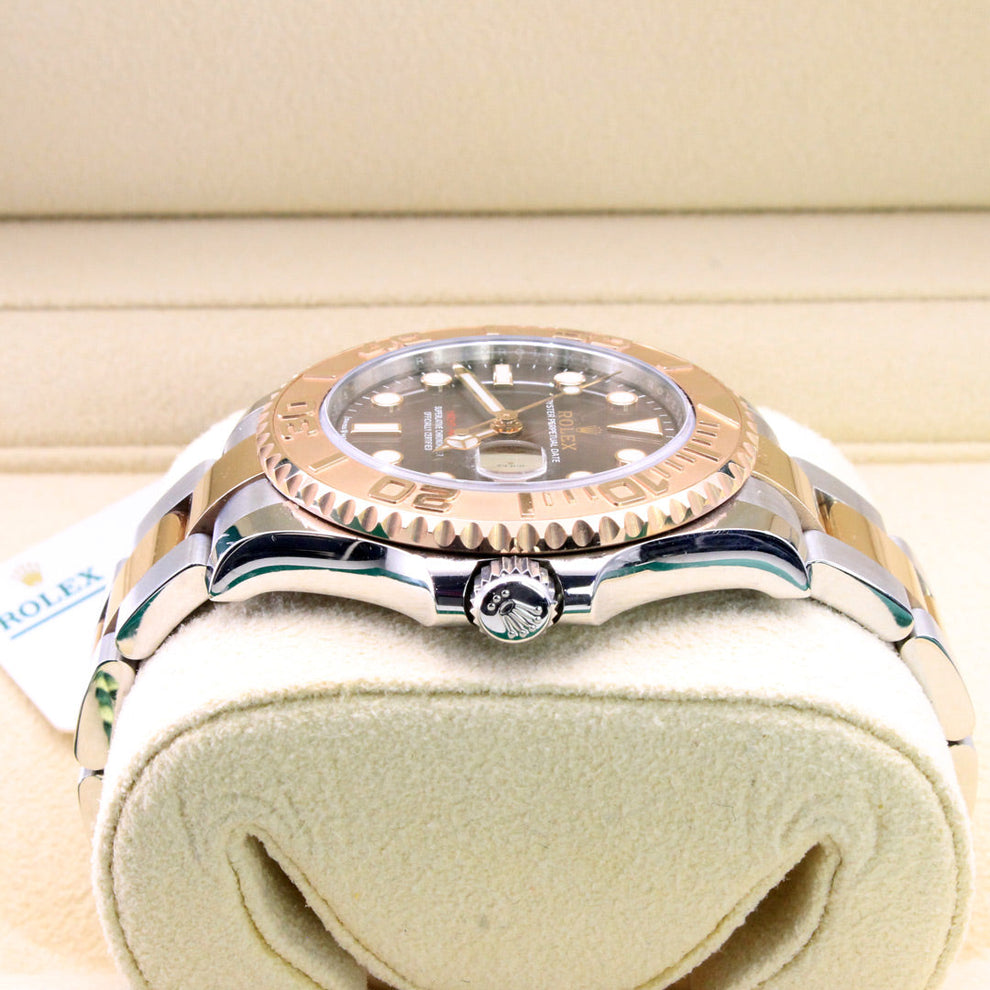Rolex Yacht-master 37 268621 Oyster Bracelet Brown Dial Metal Pristine Condition Bidirectional Rotating 37 Mm Mechanical Watch - product image from...
