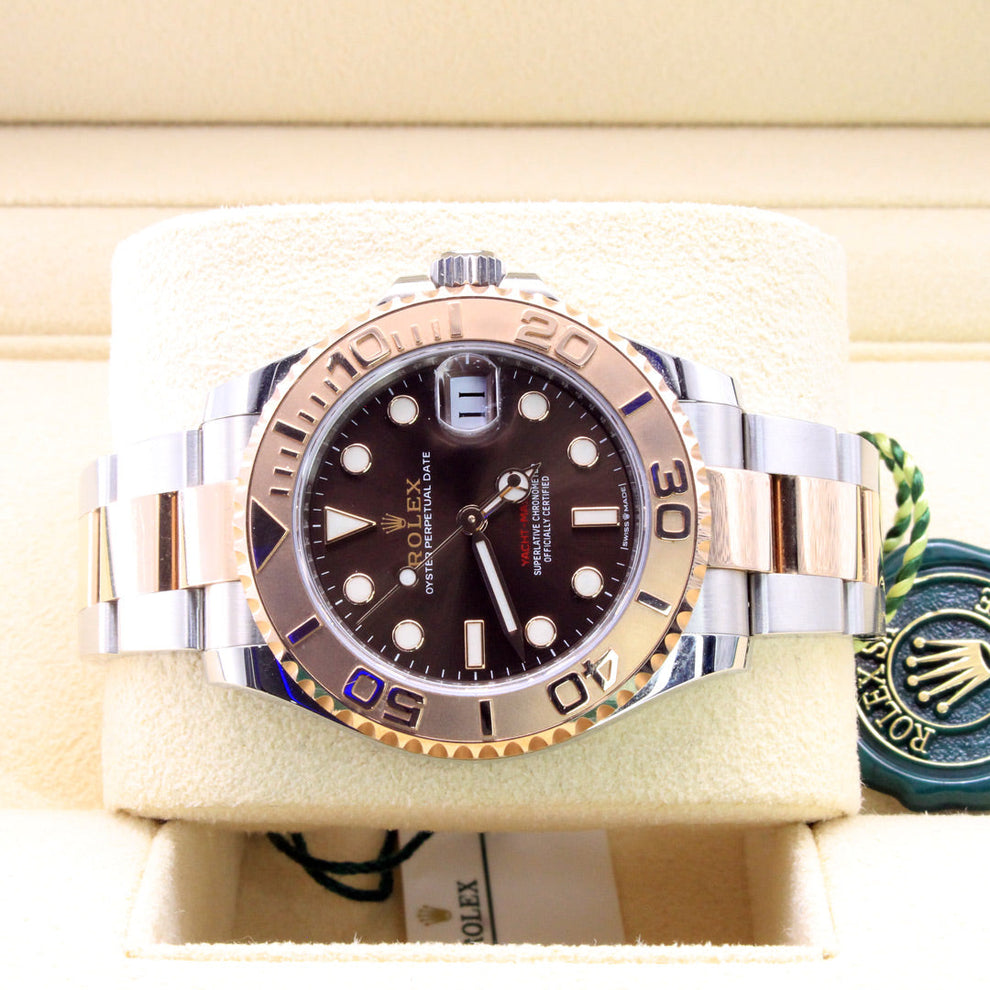 Rolex Yacht-master 37 268621 Oyster Bracelet Brown Dial Metal Pristine Condition Bidirectional Rotating 37 Mm Mechanical Watch - product image from...