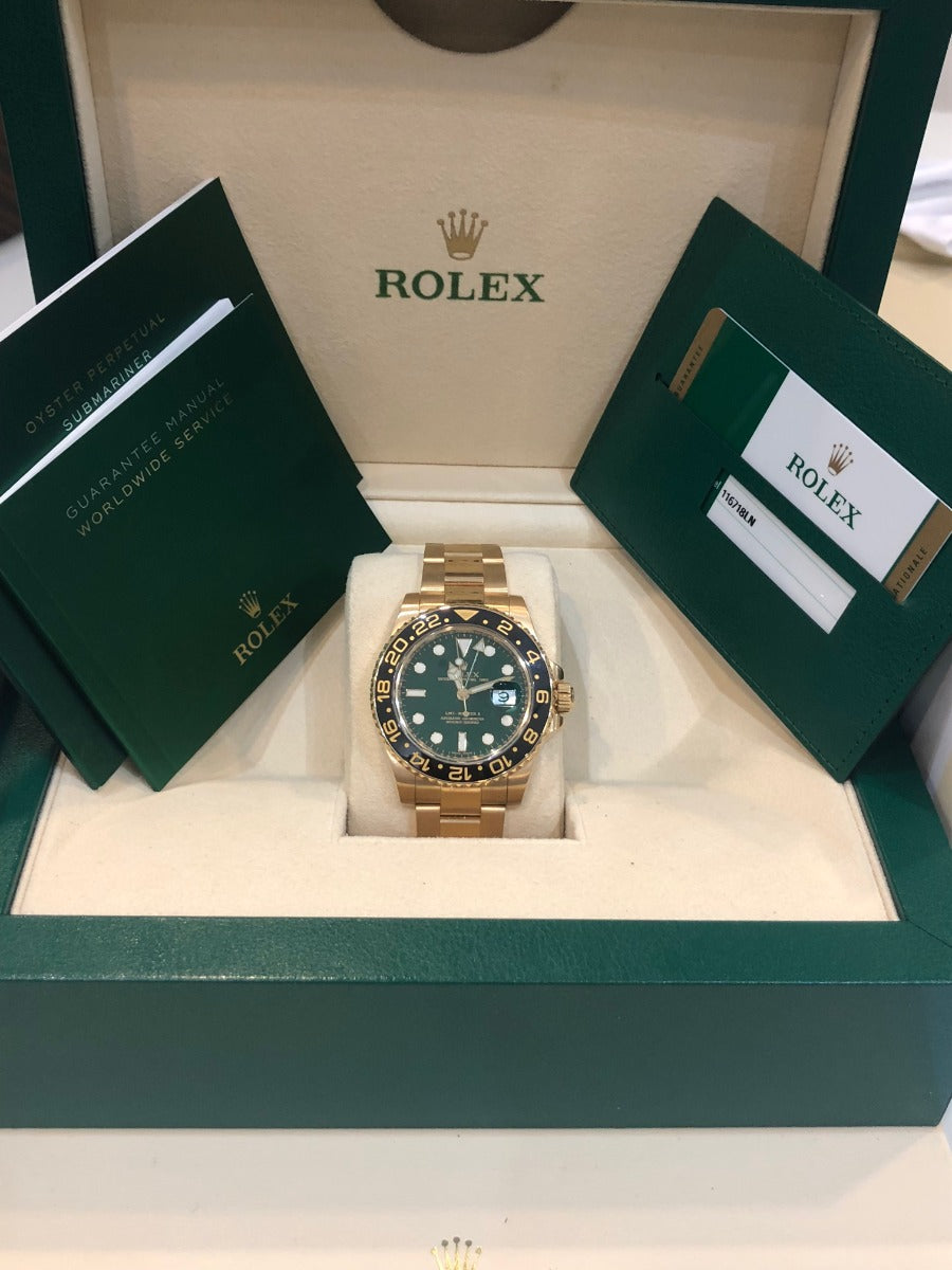 Rolex Gmt-master II 2008 Oyster Bracelet Green Dial Yellow Gold 2008 Immaculate Condition Gmt/dual Time 40 Mm Mechanical Watch - product image from...