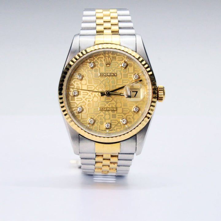 Rolex Datejust 36 16233 Jubilee Bracelet Champagne Dial Stainless Steel Good Condition Fluted Bezel 36mm Mechanical Watch - product image from Imperial ...