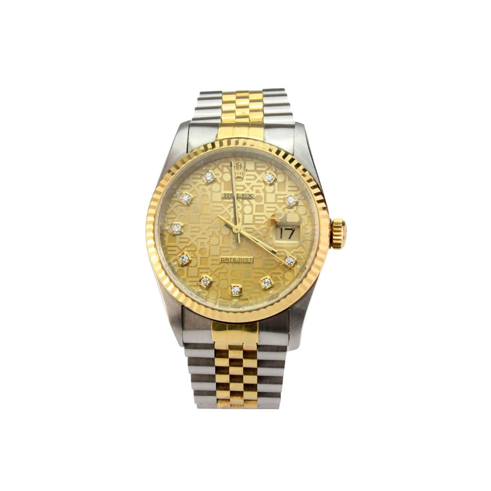 Rolex Datejust 36 16233 Jubilee Bracelet Champagne Dial Stainless Steel Good Condition Fluted Bezel 36mm Mechanical Watch - product image from Imperial ...