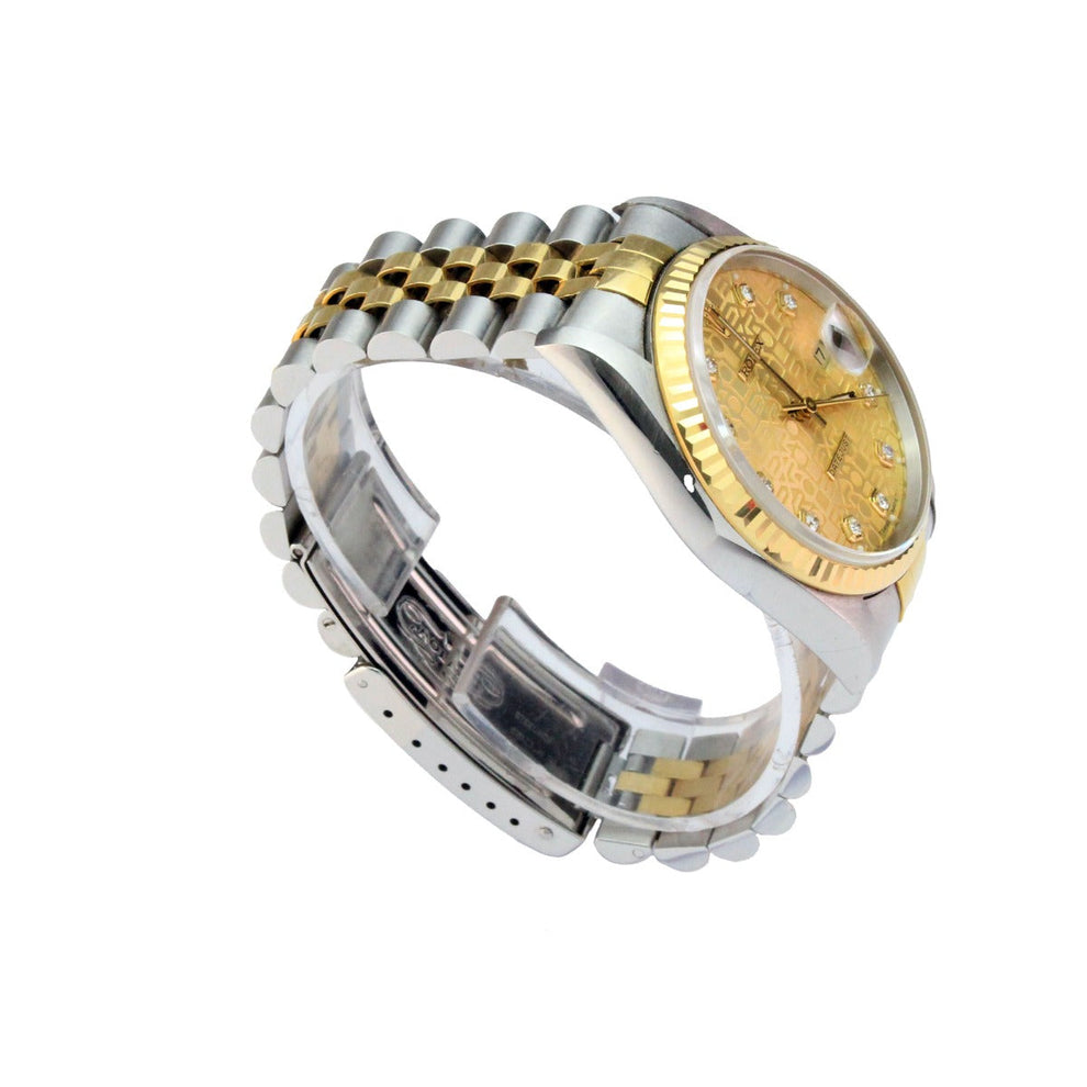 Rolex Datejust 36 16233 Jubilee Bracelet Champagne Dial Stainless Steel Good Condition Fluted Bezel 36mm Mechanical Watch - product image from Imperial ...