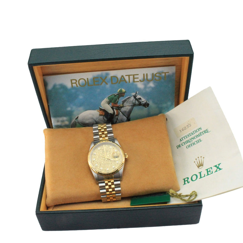 Rolex Datejust 36 16233 Jubilee Bracelet Champagne Dial Stainless Steel Good Condition Fluted Bezel 36mm Mechanical Watch - product image from Imperial ...