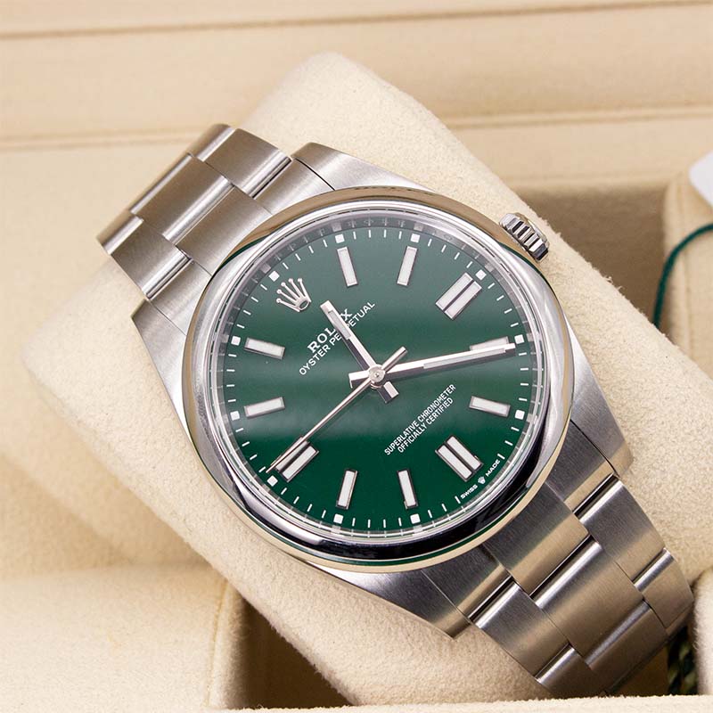 Rolex Oyster Perpetual 124300 Oyster Bracelet Green Dial Stainless Steel 2024 Pristine Condition Smooth Bezel 41 Mm Mechanical Watch - product image from...
