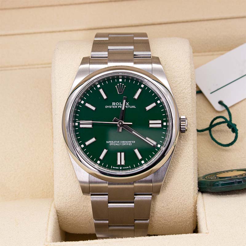 Rolex Oyster Perpetual 124300 Oyster Bracelet Green Dial Stainless Steel 2024 Pristine Condition Smooth Bezel 41 Mm Mechanical Watch - product image from...