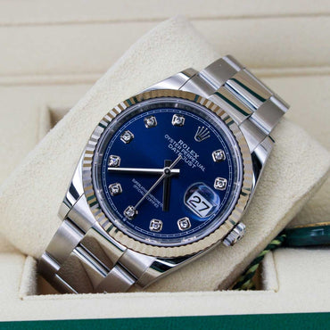 Rolex Datejust 36 126234 Oyster Bracelet Blue Dial Stainless Steel 2022 Pristine Condition Fluted Bezel 36mm Mechanical Watch - product image from Imper...