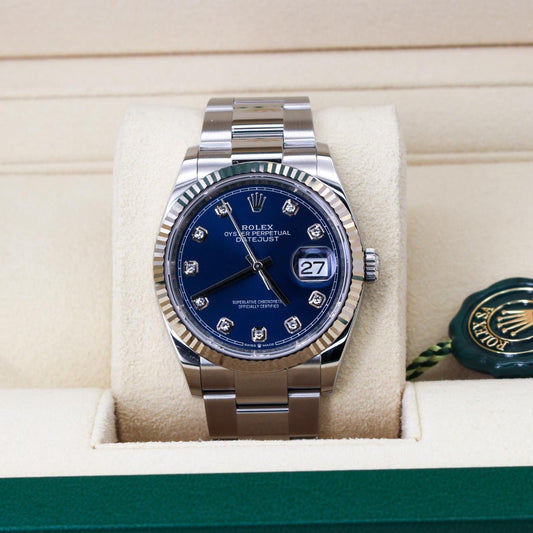 Rolex Datejust 36 126234 Oyster Bracelet Blue Dial Stainless Steel 2022 Pristine Condition Fluted Bezel 36mm Mechanical Watch - product image from Imper...