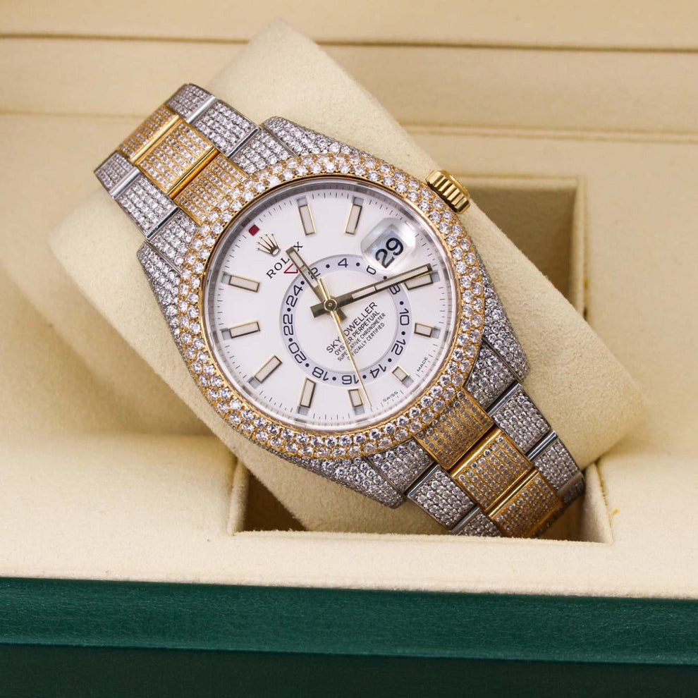 Rolex Sky-dweller Diamond 326933 Oyster Bracelet White Dial Yellow Gold Pristine Condition Diamond 42 Mm Mechanical Watch - product image from Impe...