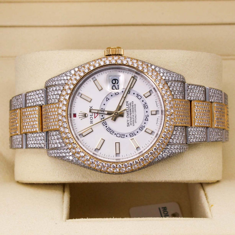 Rolex Sky-dweller Diamond 326933 Oyster Bracelet White Dial Yellow Gold Pristine Condition Diamond 42 Mm Mechanical Watch - product image from Impe...