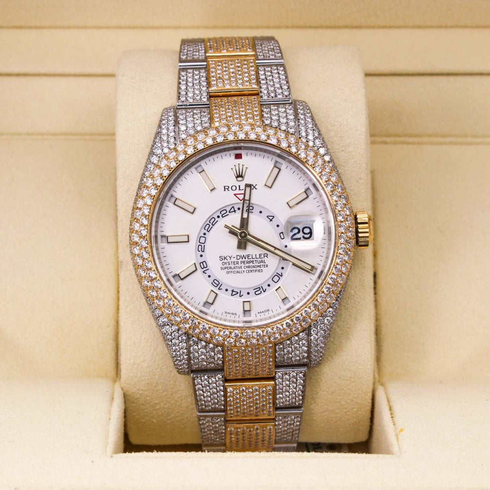 Rolex Sky-dweller Diamond 326933 Oyster Bracelet White Dial Yellow Gold Pristine Condition Diamond 42 Mm Mechanical Watch - product image from Impe...