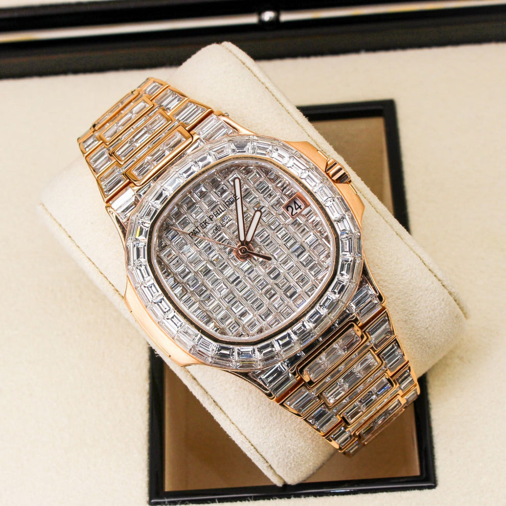 nan patek philippe nautilus 5711 1r diamond baguette 18k rose gold - product image from Imperial Time UK Ltd