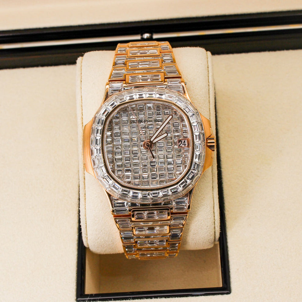 nan patek philippe nautilus 5711 1r diamond baguette 18k rose gold - product image from Imperial Time UK Ltd