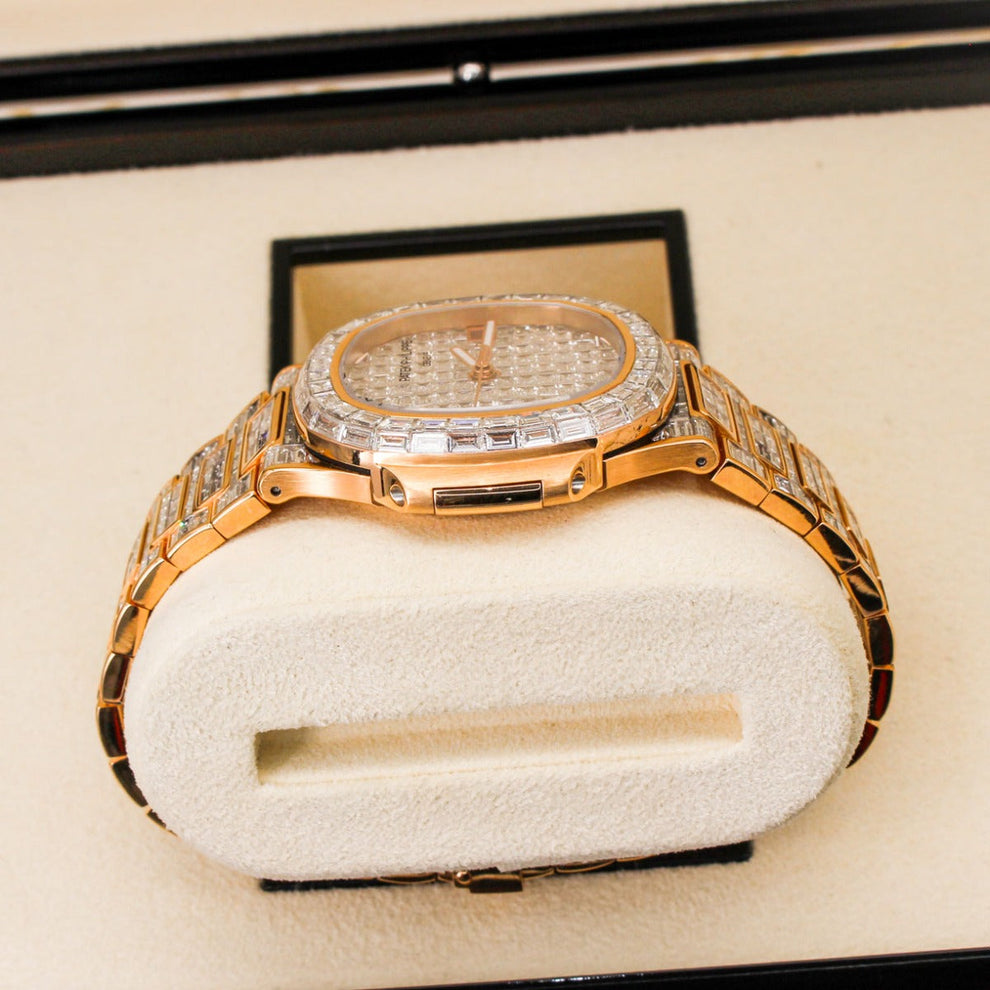 nan patek philippe nautilus 5711 1r diamond baguette 18k rose gold - product image from Imperial Time UK Ltd