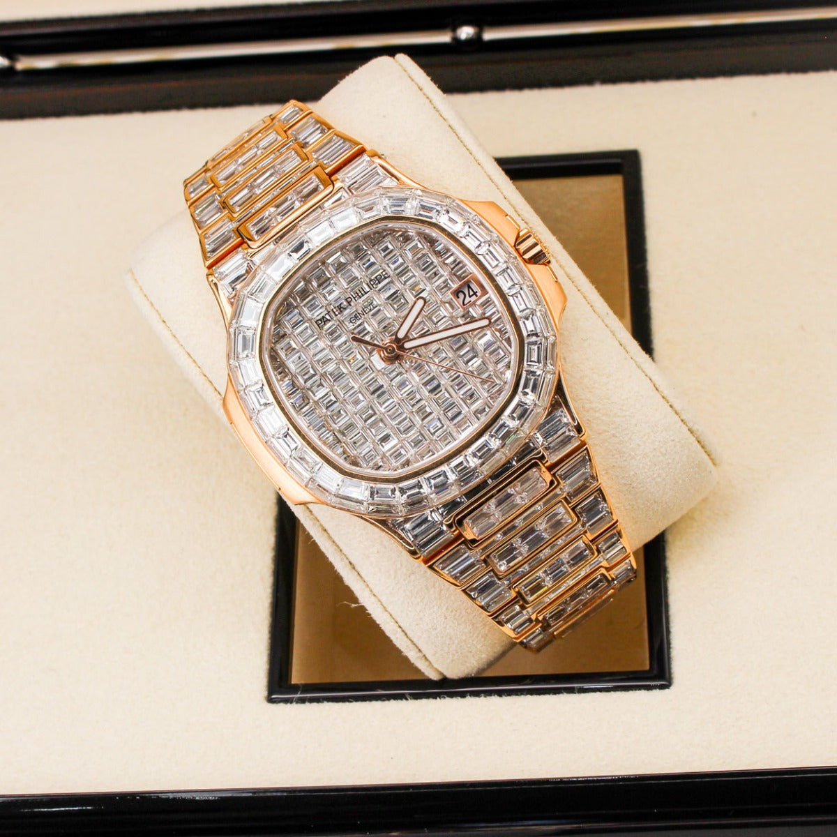 Patek Philippe Nautilus 5711-1R Diamond Baguette 18K Rose Gold