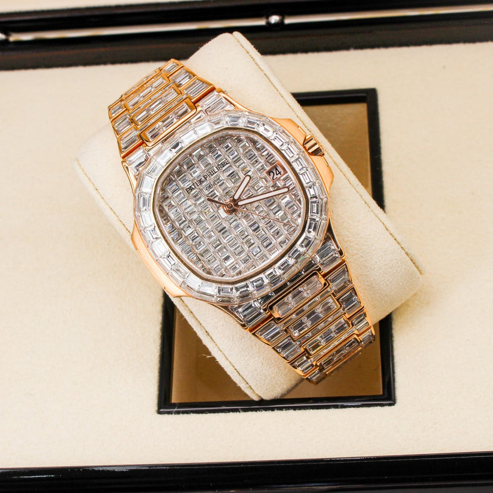 nan patek philippe nautilus 5711 1r diamond baguette 18k rose gold - product image from Imperial Time UK Ltd