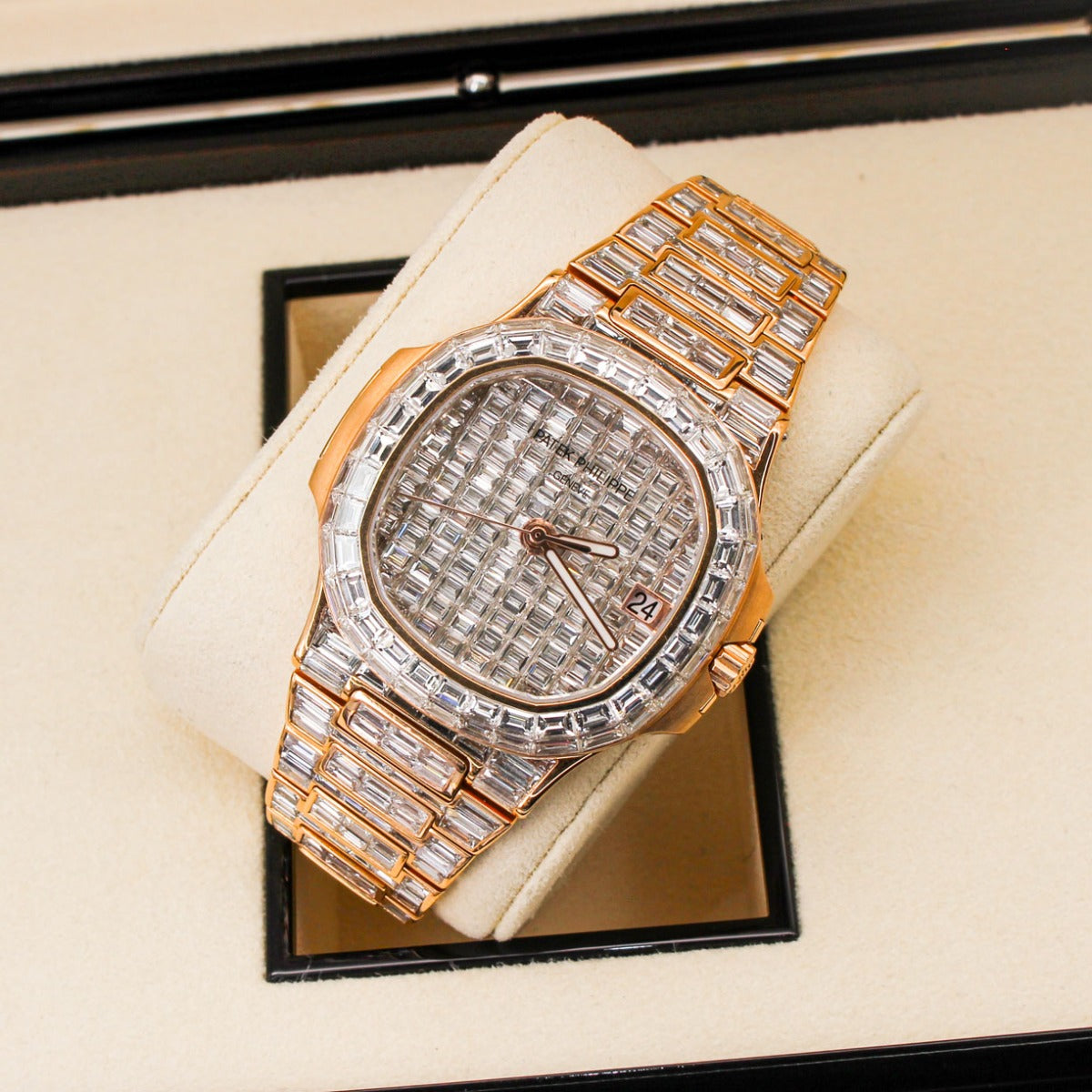 Patek Philippe Nautilus 5711-1R Diamond Baguette 18K Rose Gold