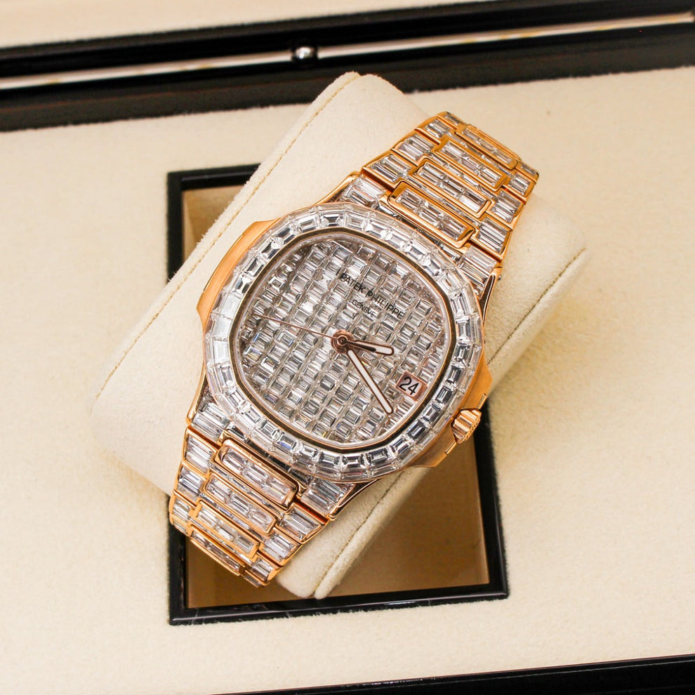nan patek philippe nautilus 5711 1r diamond baguette 18k rose gold - product image from Imperial Time UK Ltd