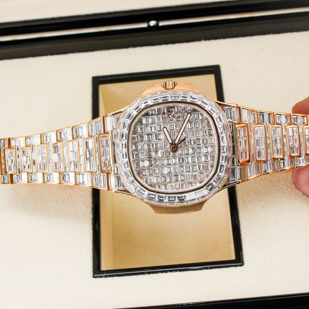 nan patek philippe nautilus 5711 1r diamond baguette 18k rose gold - product image from Imperial Time UK Ltd