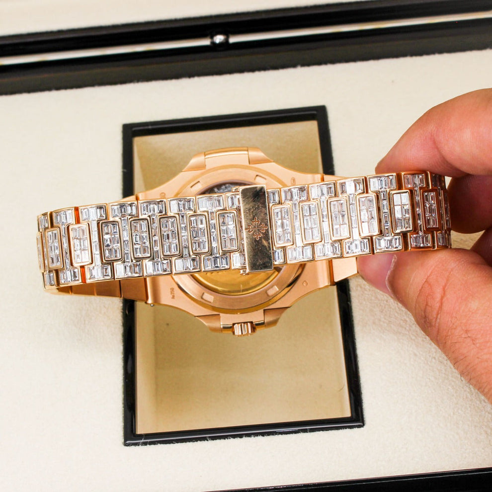 nan patek philippe nautilus 5711 1r diamond baguette 18k rose gold - product image from Imperial Time UK Ltd