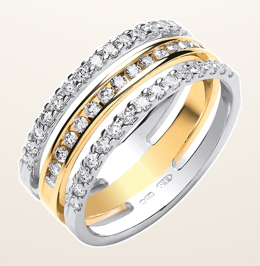 IT_ROLE:detail_crop | 18ct 2 Colour 3 Band 0.50ct Diamond Ring