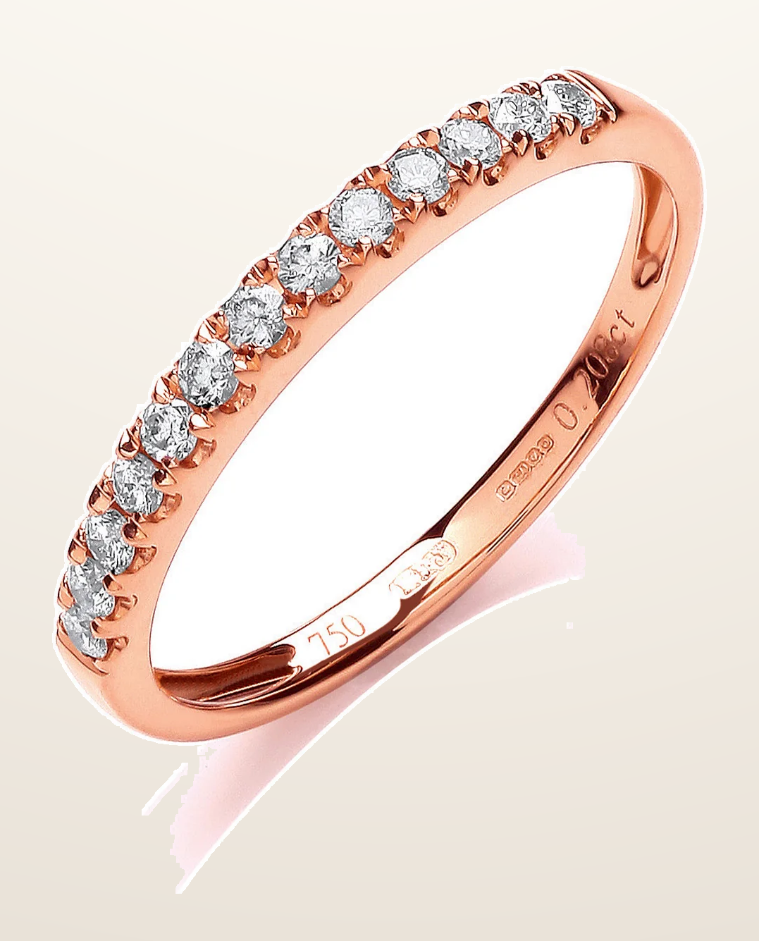 IT_ROLE:detail_crop | 18ct Rose Gold 0.20ctw Half Eternity Ring