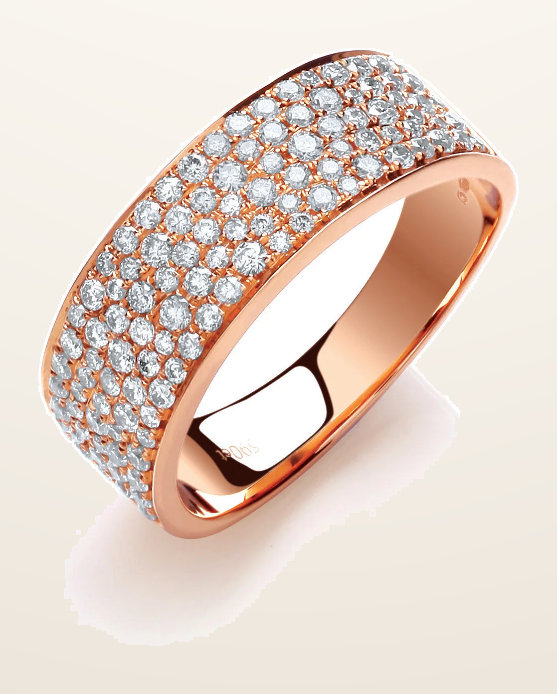 IT_ROLE:detail_crop | 18ct Rose Gold 0.60ct Pave Set Ring