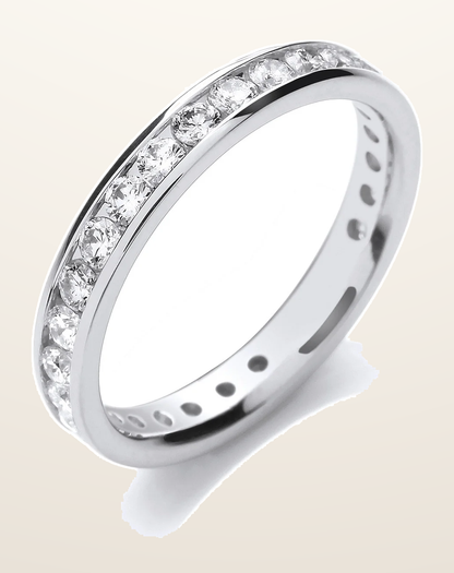 IT_ROLE:detail_crop | 18ct White Gold Channel Set Full Eternity 1.00ctw Diamond Ring