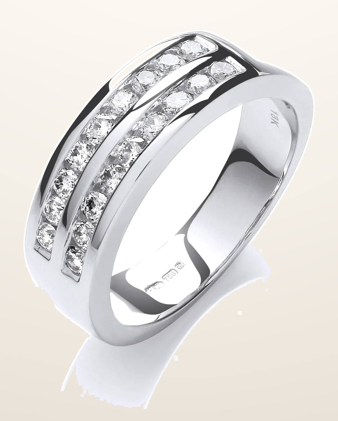 IT_ROLE:detail_crop | 18ct White Gold D.0.50ctw Diamond Half Eternity Ring