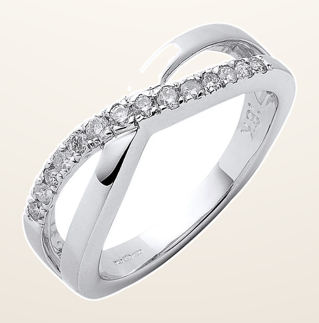 IT_ROLE:detail_crop | 18ct White Gold 0.20ct Crossover Diamond Ring