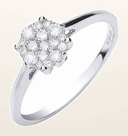 IT_ROLE:detail_crop | 18ct White Gold 0.25ct Cluster Diamond Ring