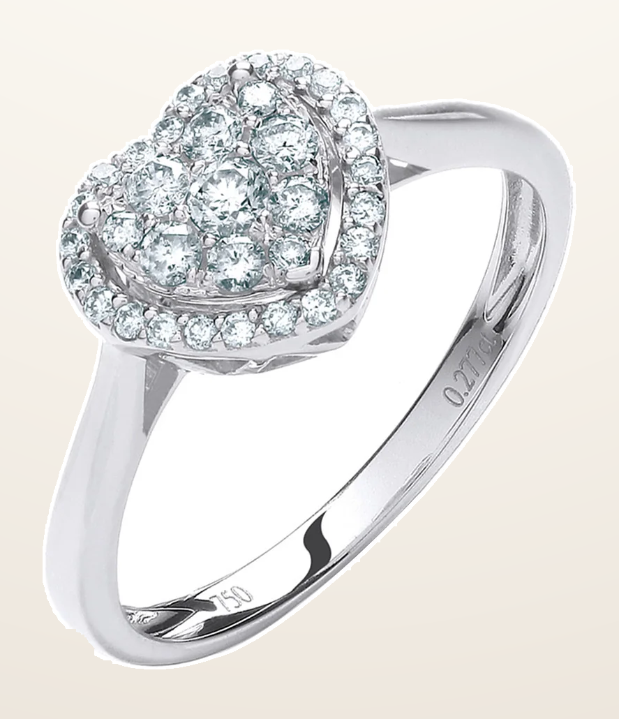 IT_ROLE:detail_crop | 18ct White Gold 0.25ct Diamond Heart Ring