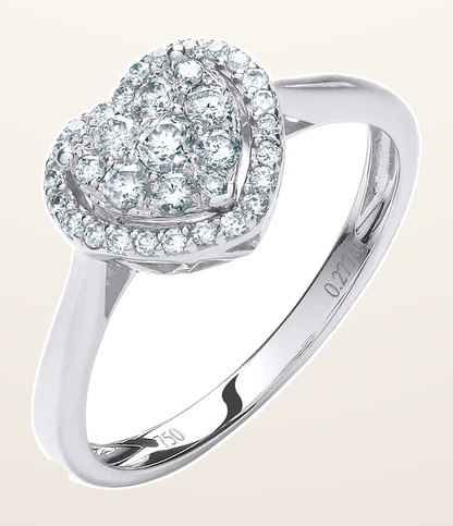 IT_ROLE:detail_crop | 18ct White Gold 0.25ct Diamond Heart Ring